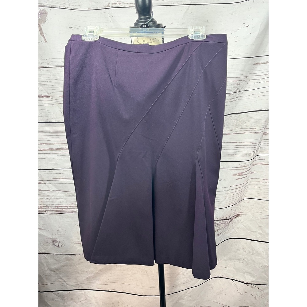 Worthington Works Womens Purple Diagonal Seam Stretch Lined Skirt Size 10